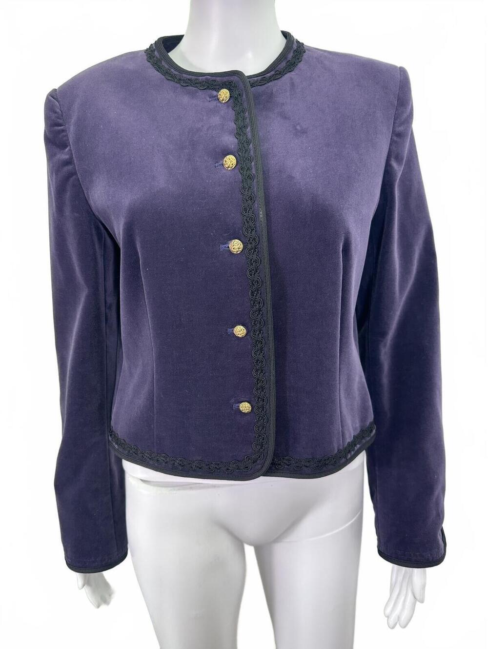 VTG 1980s Women’s 14 Jaeger Purple Velvet Blazer Dark Academia Whimsigoth